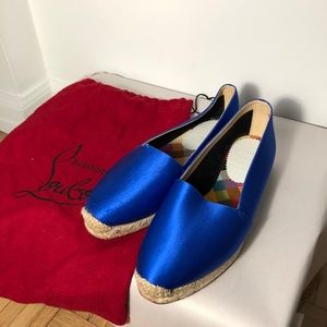Christian Louboutin silk Loafers flat
